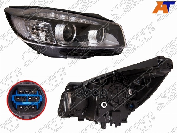 Фара Kia Sorento 14-18 (Справа/ Галоген/ ДХО/ С электрокорректором) Sat арт. ST-13-0044