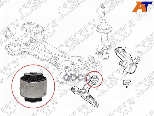 Сайлентблок рычага Peugeot Boxer 06- / Citroen Jumper 06- Sat арт. ST-1352227080-BU2