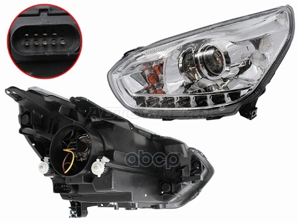 Фара Chery Tiggo T11 13-16 (Слева/ Галоген/ ДХО/ Ручная регулировка) Sat арт. ST-13-CHTGT13L