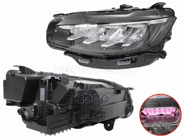 Фара Geely Atlas Pro 21- / Azkarra 20- (Слева/ LED/ С электрокорректором) Sat арт. ST-13-GLATSPRL