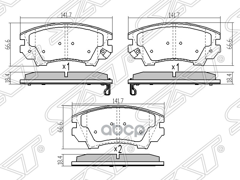 Колодки тормозные (Спереди) Opel Astra 09-15 / Insignia 08-13 Sat арт. ST-1605232