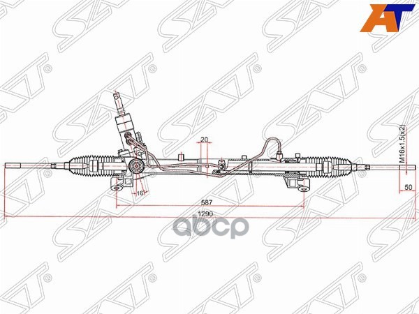 Рейка рулевая FORD FOCUS II 05-08/FOCUS III 11- (с ГУР) Sat арт. ST-1 768 115