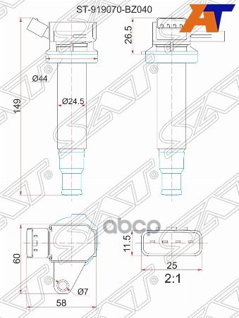Катушка зажигания TOYOTA K3-VE 04-/3SZ-VE 04- Sat арт. ST-19070-BZ040
