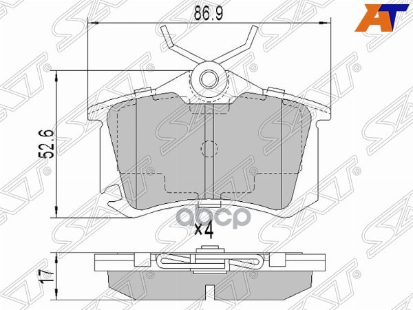 Колодки тормозные (Сзади) Audi A3 96-13 / A4 94-09 Sat арт. ST-1J0698451P