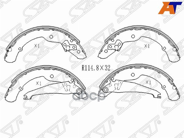 Колодки тормозные барабанные Skoda Octavia 96-10 / Rapid 20- Sat арт. ST-1J0698525B
