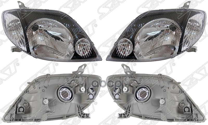 Фара Toyota Corolla (E120) 00-02 / Corolla Fielder 00-02 (Галоген/ Комплект/ Ручная регулировка/ чёр Sat арт. ST-212-11B5PXLD2