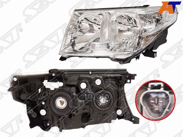 Фара Toyota Land Cruiser (J200) 07-12 (Слева/ Галоген/ С электрокорректором) Sat арт. ST-212-11M1L-LD-E
