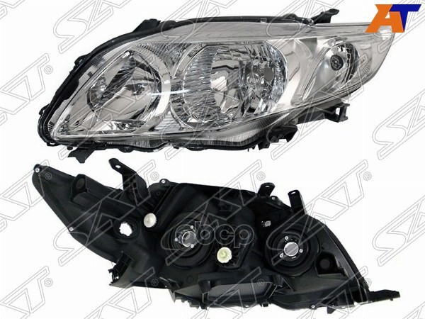 Фара Toyota Corolla (E150) 06-10 (Слева/ Галоген/ С электрокорректором) Sat арт. ST-212-11M7L