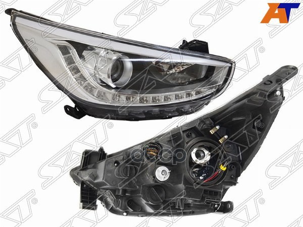 Фара Hyundai Solaris 10-14 (Справа/ Галоген/ ДХО/ под электрокорректор) Sat арт. ST-221-11S2R