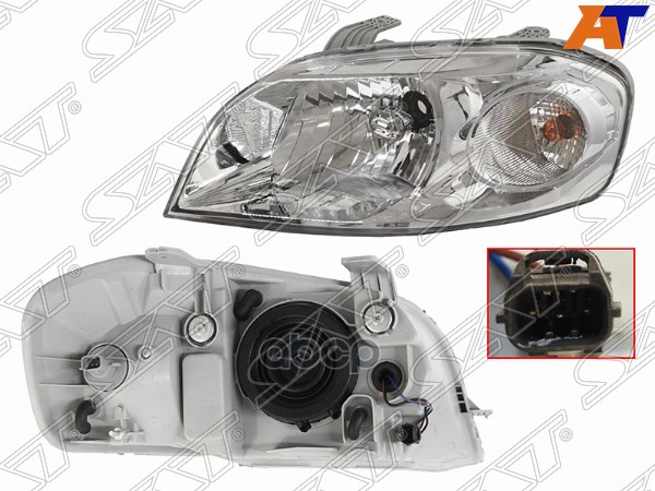 Фара Chevrolet Aveo 05-11 / Daewoo Gentra 05-11 (Слева/ С электрокорректором/ 4D SED) Sat арт. ST-235-1104L-EM