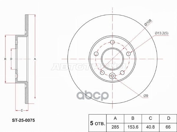Диск тормозной (Сзади) Exeed TXL 19- Sat арт. ST-25-0075