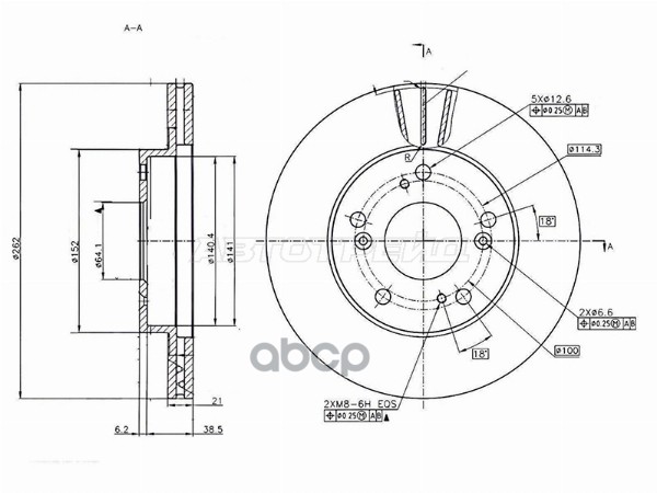 Диск тормозной (Спереди) Honda Freed 16-19 Sat арт. ST-25-0141
