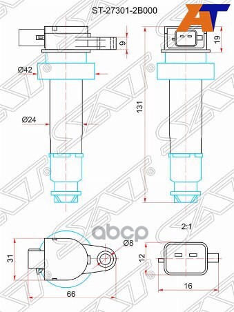 Катушка зажигания HYUNDAI ELANTRA CF 06-/KIA  CERATO LD 06- Sat арт. ST-27301-2B000
