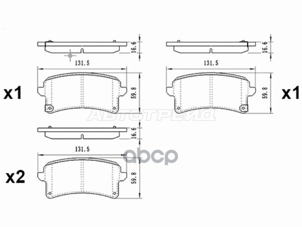 Колодки тормозные (Сзади) Haval H9 15-24 / Changan Hunter Plus 22- Sat арт. ST-28-0194