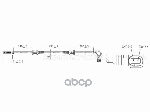 Датчик ABS Mercedes-Benz C-Class 00-08 / CLK-Class 02-10 (Спереди/ Справа=Слева) Sat арт. ST-31-0063