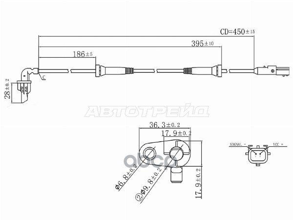 Датчик ABS RR RENAULT LOGAN 13-/SANDERO 14- RH Sat арт. ST-31-0097