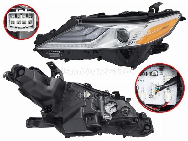 Фара Toyota Camry UAE/USA 17-24 (Слева/ LED/ ДХО/ Ручная регулировка) Sat арт. ST-312-11T3DUSL