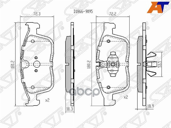 Колодки тормозные (Спереди) Volvo XC60 08-17 Sat арт. ST-31445985
