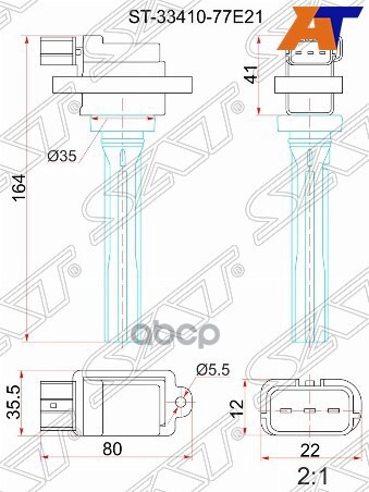 Катушка зажигания Suzuki Escudo 97-05 / Grand Vitara 97-05 H20A;H25A;H27A;J20A Sat арт. ST-33410-77E21