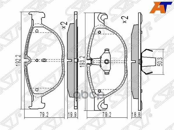 Колодки тормозные (Спереди) BMW 5-Series 09-17 / 6-Series 11-18 Sat арт. ST-34116851269