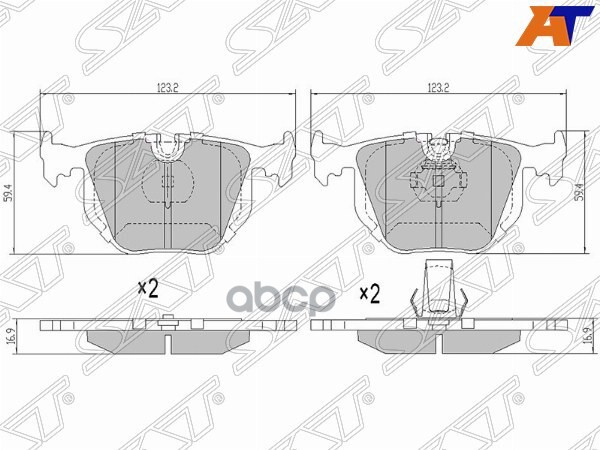 Колодки тормозные (Сзади) BMW 3-Series 98-06 / 5-Series 95-04 Sat арт. ST-34216761248