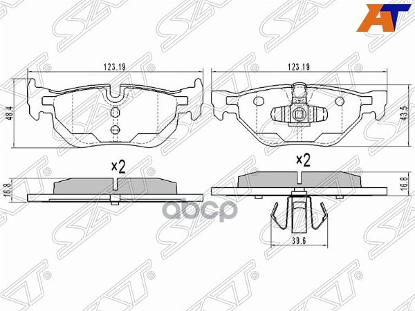 Колодки тормозные (Сзади) BMW 1-Series 04-13 / 3-Series 05-19 Sat арт. ST-34216774692