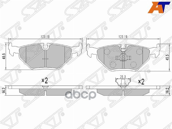 Колодки тормозные (Сзади) BMW 3-Series 90-06 / Z4 02-08 Sat арт. ST-34216778168