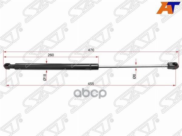 Амортизатор крышки багажника Volkswagen Passat 05-11 (Справа=Слева) Sat арт. ST-3C9827550A