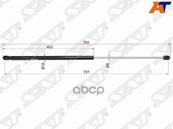 Амортизатор капота Skoda Superb 08-15 (Справа=Слева) Sat арт. ST-3T0823359
