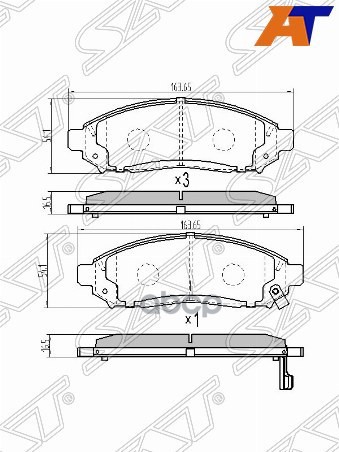 Колодки тормозные (Спереди) Nissan Leaf 09-17 / Pathfinder 04-14 Sat арт. ST-41060-EB326