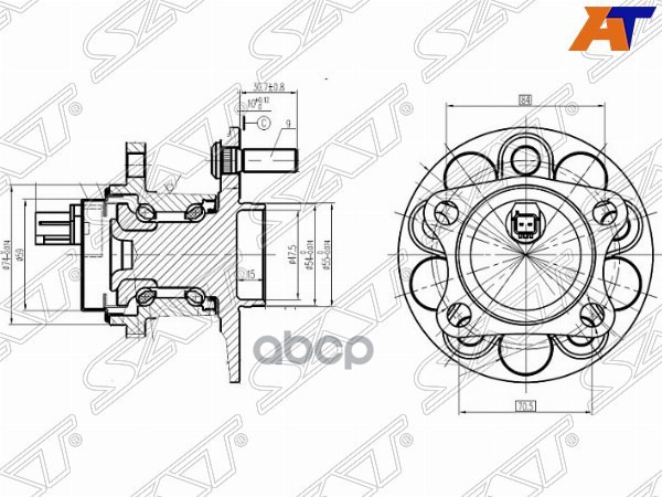 Ступичный узел задн. TOYOTA PRIUS ZVW3# 09- Sat арт. ST-42450-47040