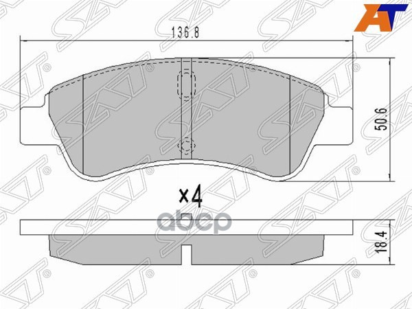 Колодки тормозные (Спереди) Opel Corsa 19- / Citroen Berlingo 96-22 Sat арт. ST-425341