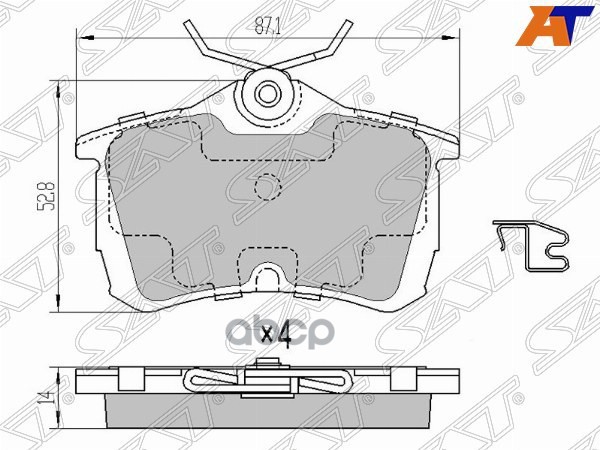 Колодки тормозные (Сзади) Honda Accord 97-11 Sat арт. ST-43022-SEA-E01