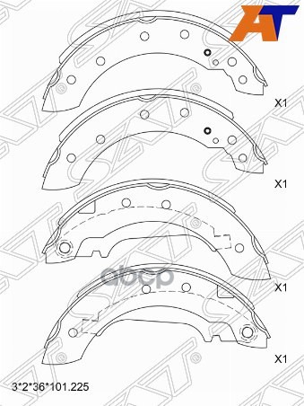 Колодки тормозные барабанные LADA Largus 12-21 / Renault Logan 04-18 Sat арт. ST-440601749R