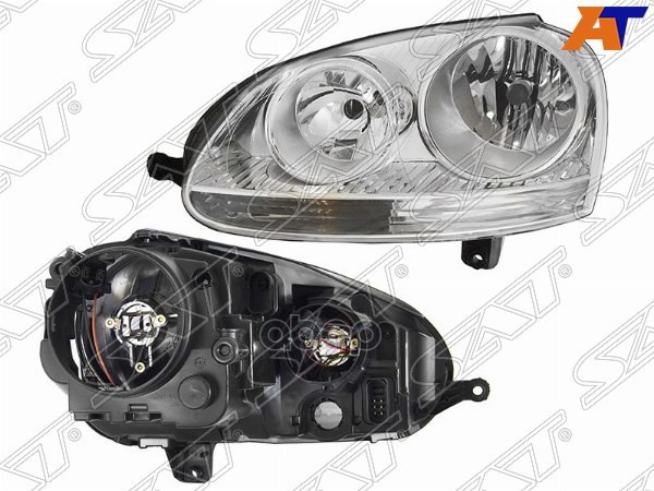 Фара Volkswagen Golf 03-09 / Jetta 05-10 (Слева/ Галоген/ Ручная регулировка) Sat арт. ST-441-1171L