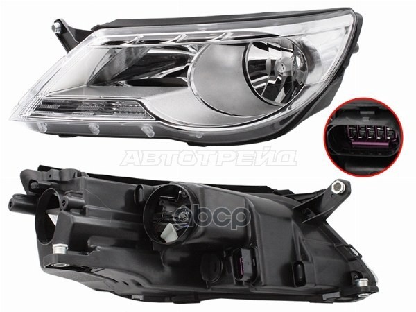 Фара Volkswagen Tiguan 06-11 (Слева/ Галоген/ С электрокорректором) Sat арт. ST-441-11C1LMLDEMN