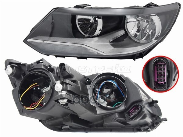 Фара Volkswagen Tiguan 11-17 (Слева/ Галоген/ С электрокорректором) Sat арт. ST-441-11H1LMLDEM2