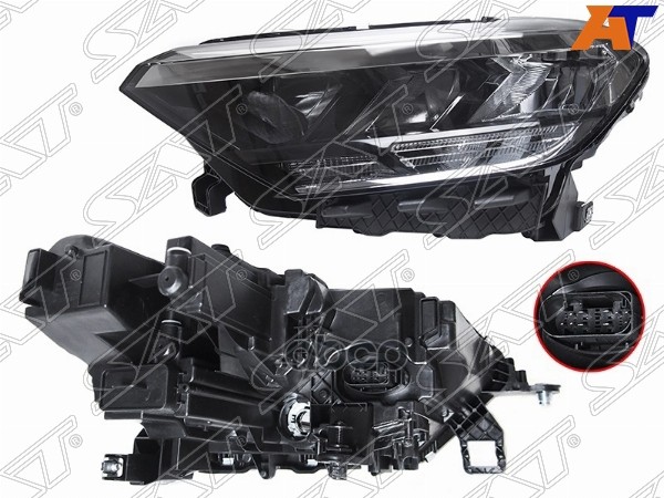 Фара Volkswagen Polo 20-22 (Слева/ LED/ ДХО/ С электрокорректором) Sat арт. ST-441-11N9ML