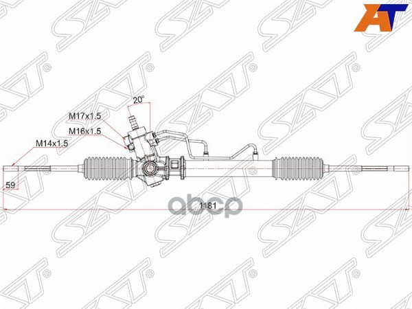 Рейка рулевая Toyota Corolla (E100,E110) 91-02 Sat арт. ST-44250-12560