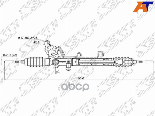 Рейка рулевая Toyota Carina (T190) 92-96 / Carina E 92-98 Sat арт. ST-44250-20580