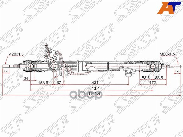Рейка рулевая Toyota Land Cruiser (J100) 98-07 / Land Cruiser Cygnus 02-07 Sat арт. ST-44250-60090