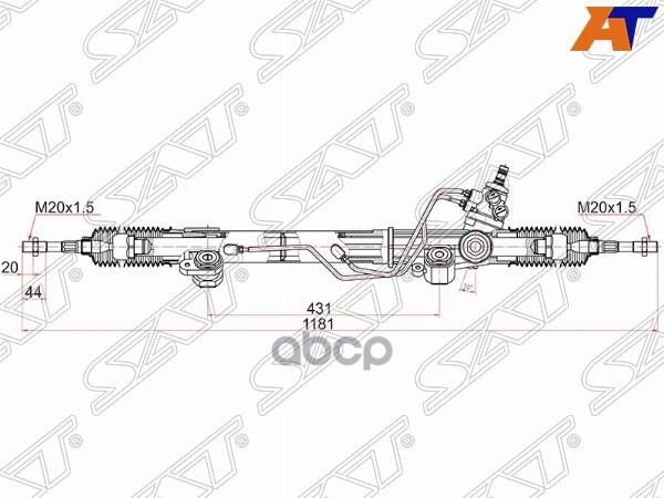 Рейка рулевая Toyota Land Cruiser (J100) 98-07 / Land Cruiser Cygnus 02-07 Sat арт. ST-44250-60100