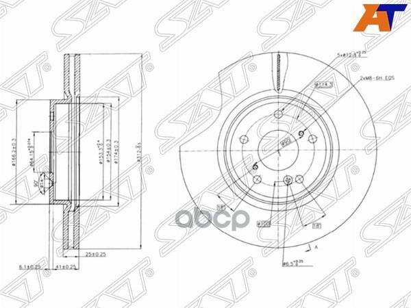 Диск тормозной (Спереди) Honda CR-V 16-20 Sat арт. ST-45251-TLA-A00