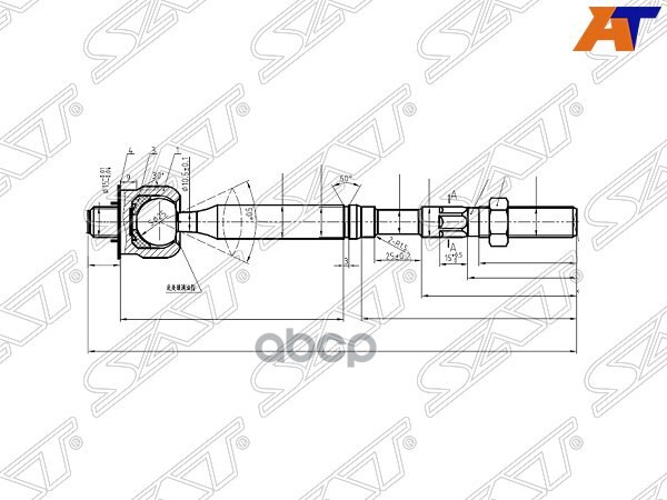 Рулевая тяга Toyota Harrier (XU60) 13-20 / RAV4 05-19 Sat арт. ST-45503-0R030