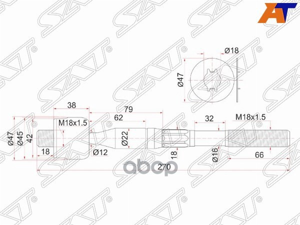 Тяга рулевая TOYOTA DYNA 150 01- Sat арт. ST-45503-29425