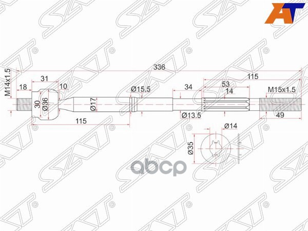 Тяга рулевая TOYOTA CALDINA,WISH 2WD 01- Sat арт. ST4550329825