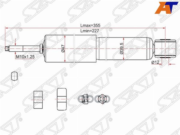 Амортизатор Toyota Lite Ace 92-96 / Town Ace Noah 96-98 (Спереди/ Справа=Слева) Sat арт. ST-48500-29606