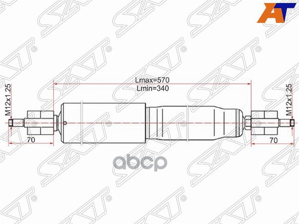 Амортизатор Toyota Land Cruiser (J100,J80) 84-07 / Lexus LX 98-07 (Спереди/ Справа=Слева) Sat арт. ST-48511-69436
