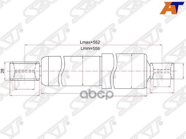 Амортизатор Toyota Hiace 89-04 / Dyna 84-99 (Сзади/ Справа=Слева) Sat арт. ST-48531-80738