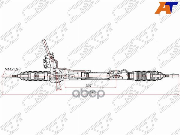 Рейка рулевая Nissan Terrano 14-22 / Renault Duster 10-21 Sat арт. ST-490012993R